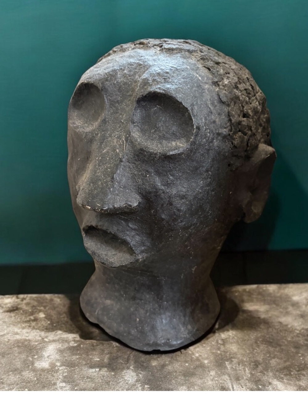Dark Gray Sculpted Head Bust - Home Art Decor
